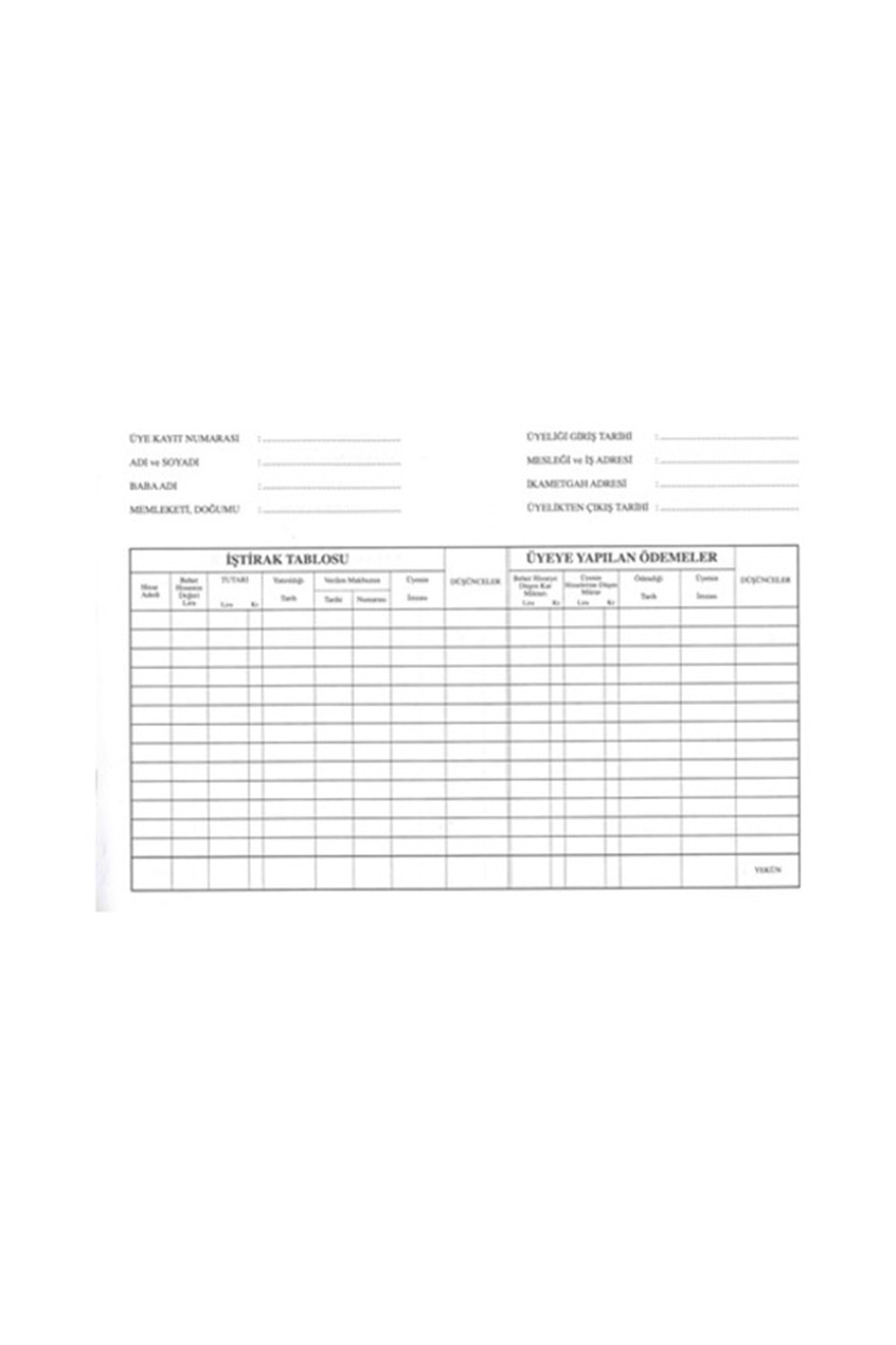 Cem Ortaklar Pay Defteri Karton Kapak 40 Yp.