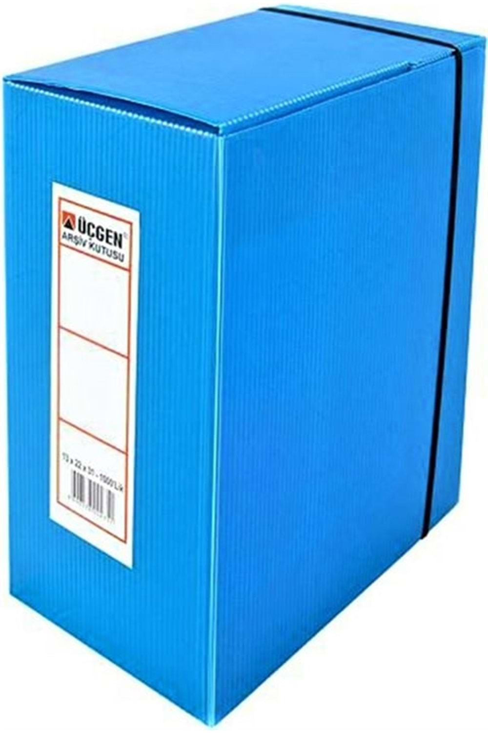 Üçgen Proje Kutusu Plastik Lastikli Battal Geniş 29x36x15 Mavi