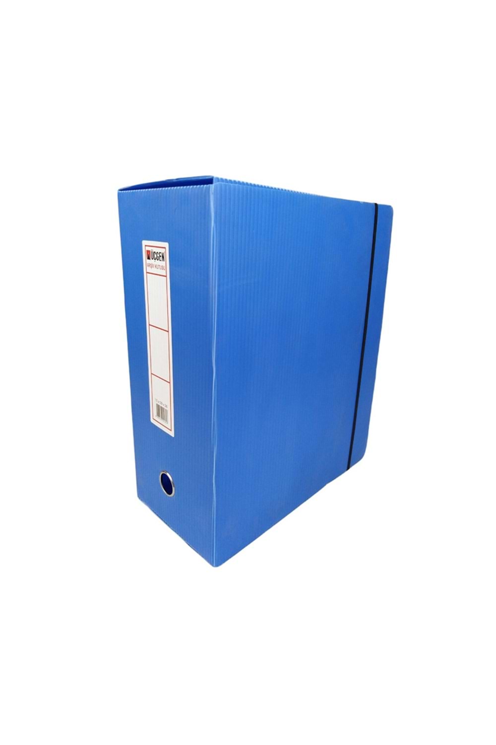 Üçgen Proje Kutusu Plastik Lastikli Battal Geniş 29x36x15 Mavi