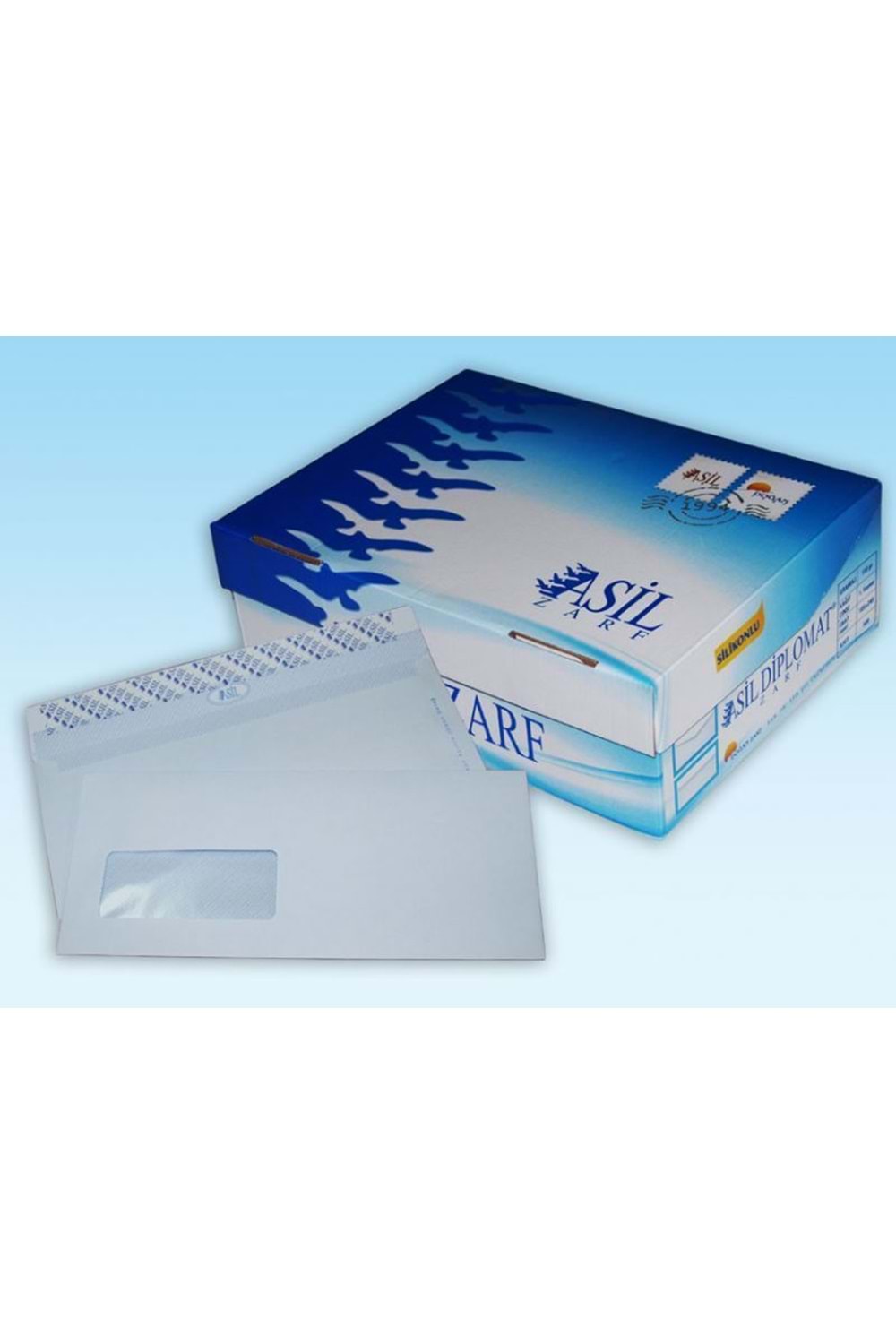 Asil Doğan Diplomat Zarf Extra Silikonlu Pencereli 10.5x24 110 Gr Beyaz