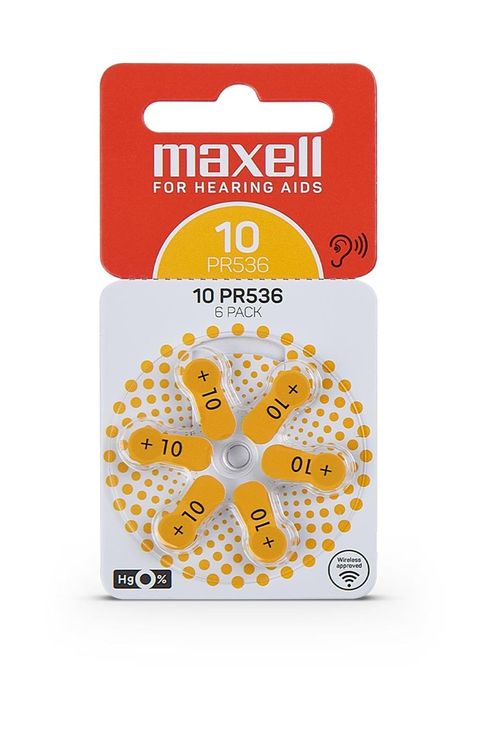 Maxell Pr536 (10) 1.4v Düğme Kulaklık Pili 6’lı Paket