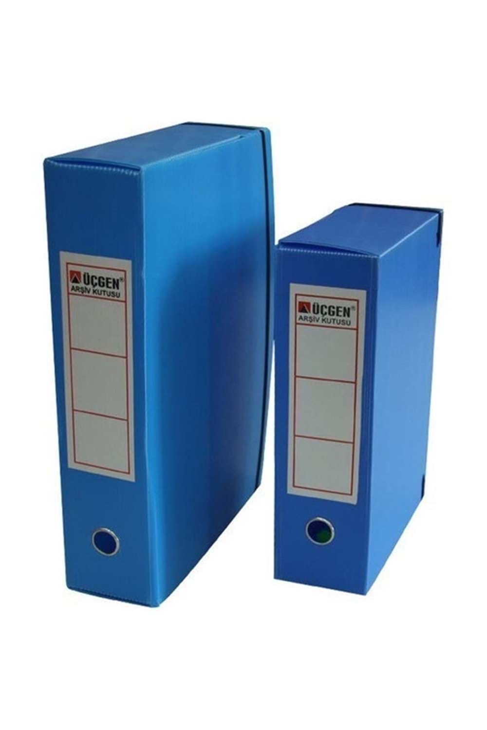 Mavi Üçgen Arşiv Kutusu Plastik Lastikli Dar 24x32x5