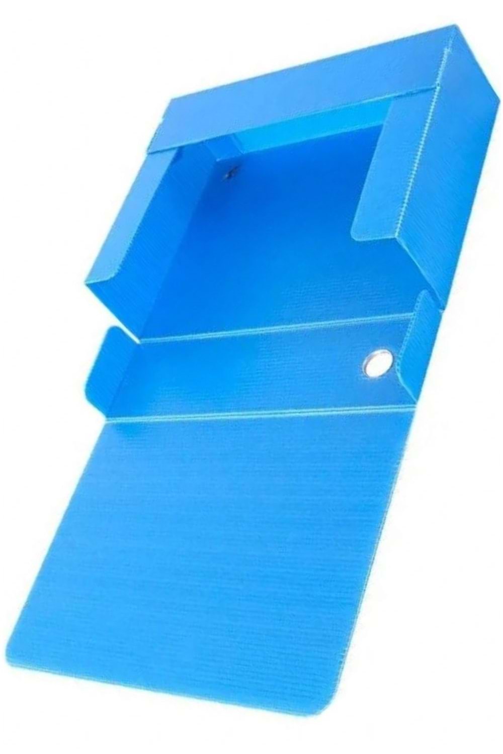 Mavi Üçgen Arşiv Kutusu Plastik Lastikli Dar 24x32x5