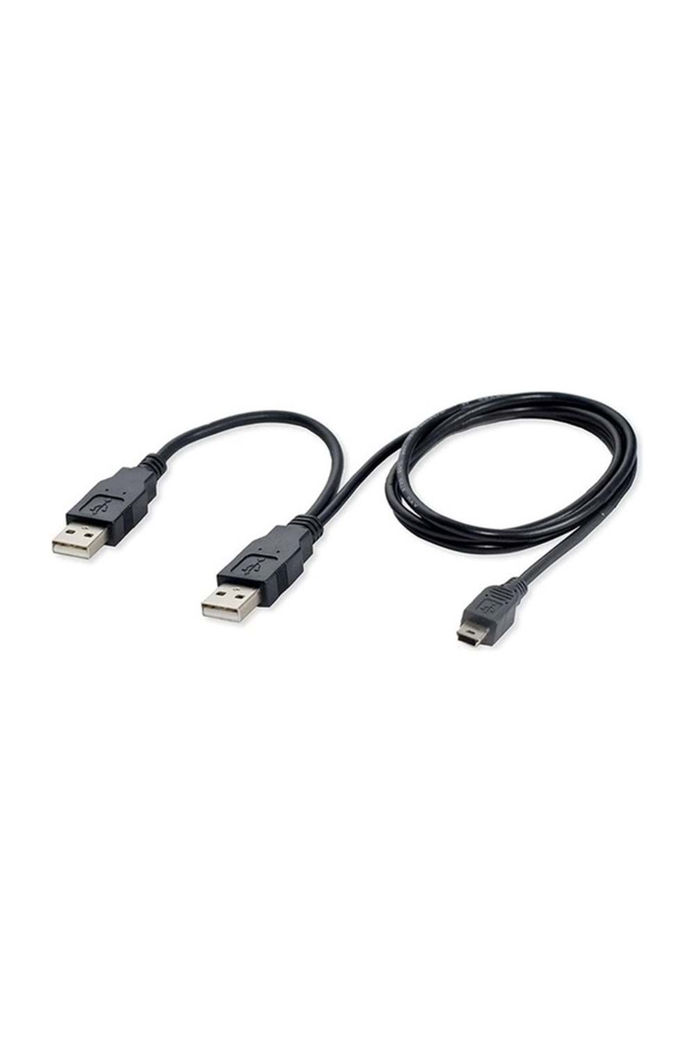 Vcom Usb 2.0 2-mini Usb 5pin Black 0.3m