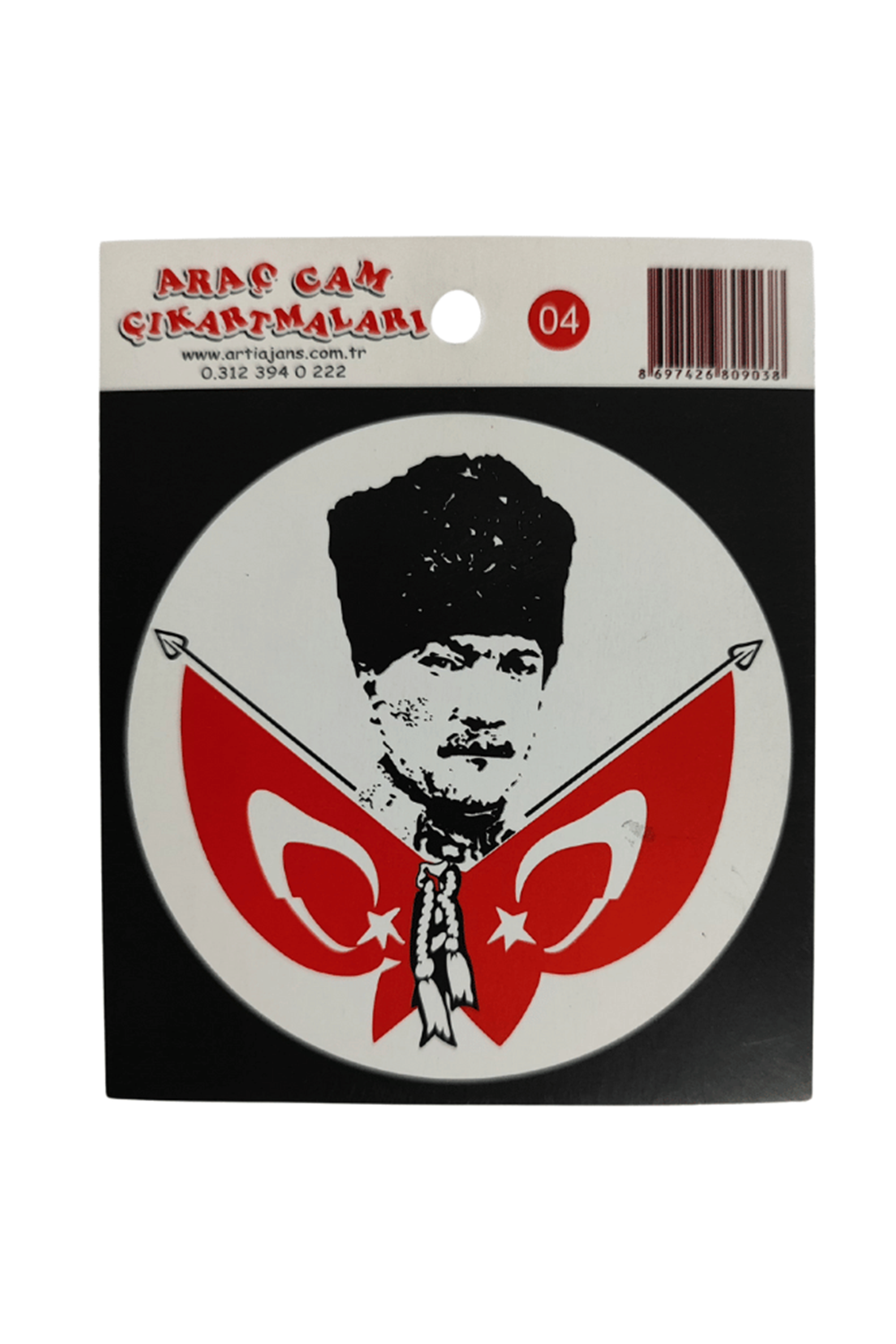 Araç Cam Çıkartma 4 (atatürk Ve Bayraklar)