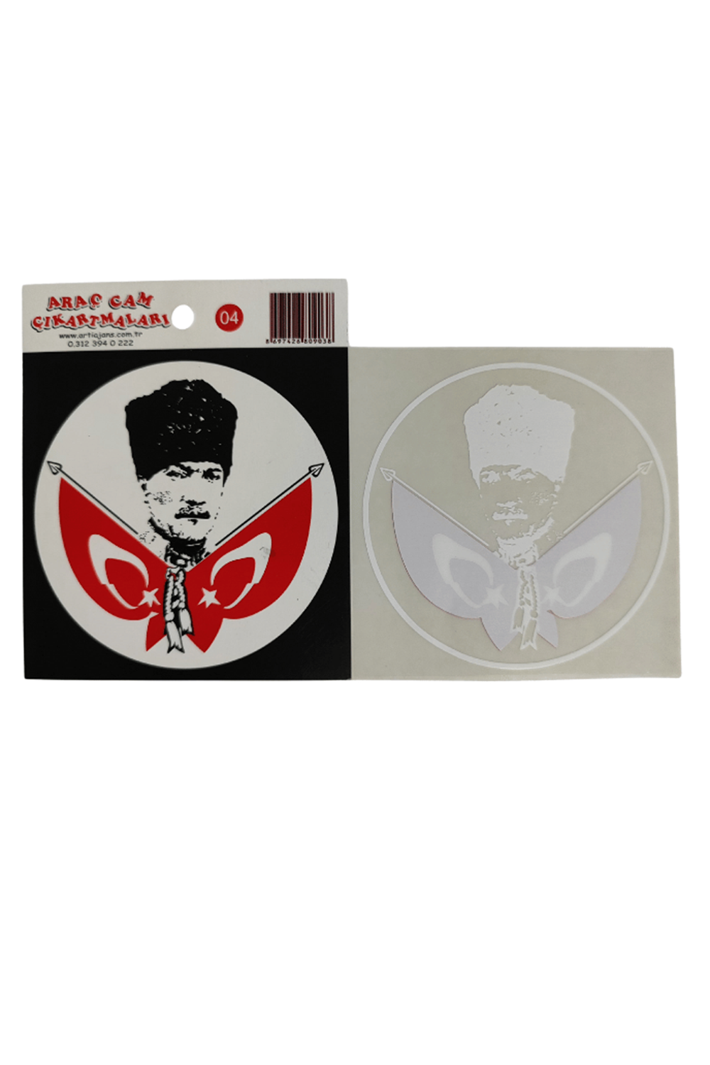 Araç Cam Çıkartma 4 (atatürk Ve Bayraklar)