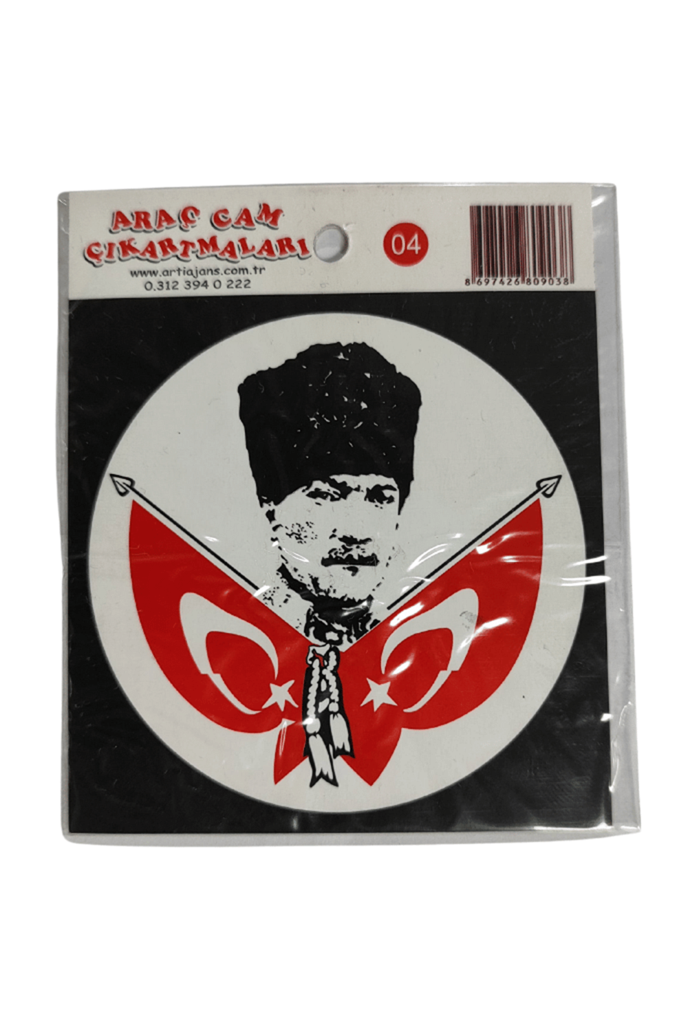 Araç Cam Çıkartma 4 (atatürk Ve Bayraklar)