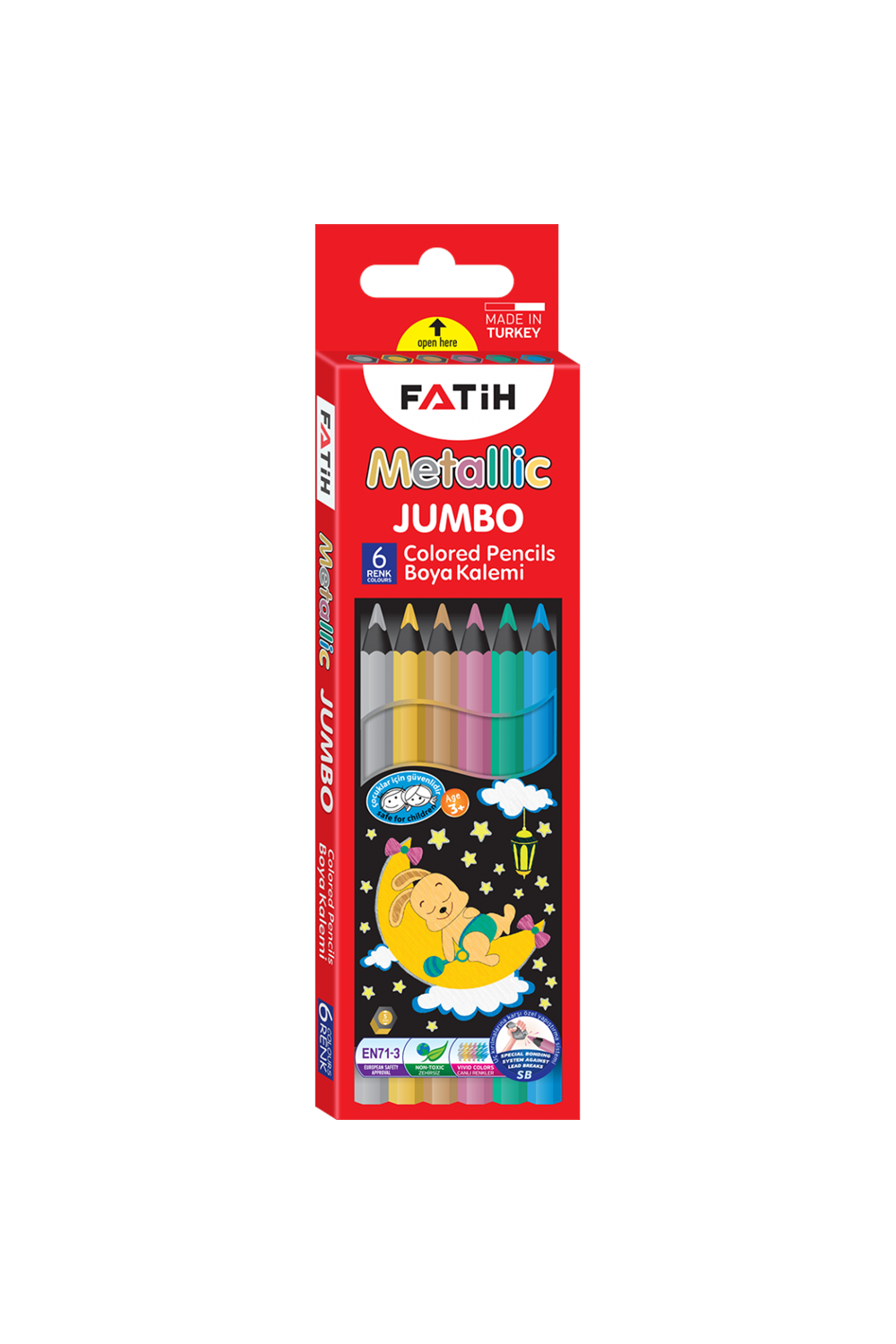 Fatih Kuru Boya Tam Boy Jumbo Metalik 6 Lı 33360