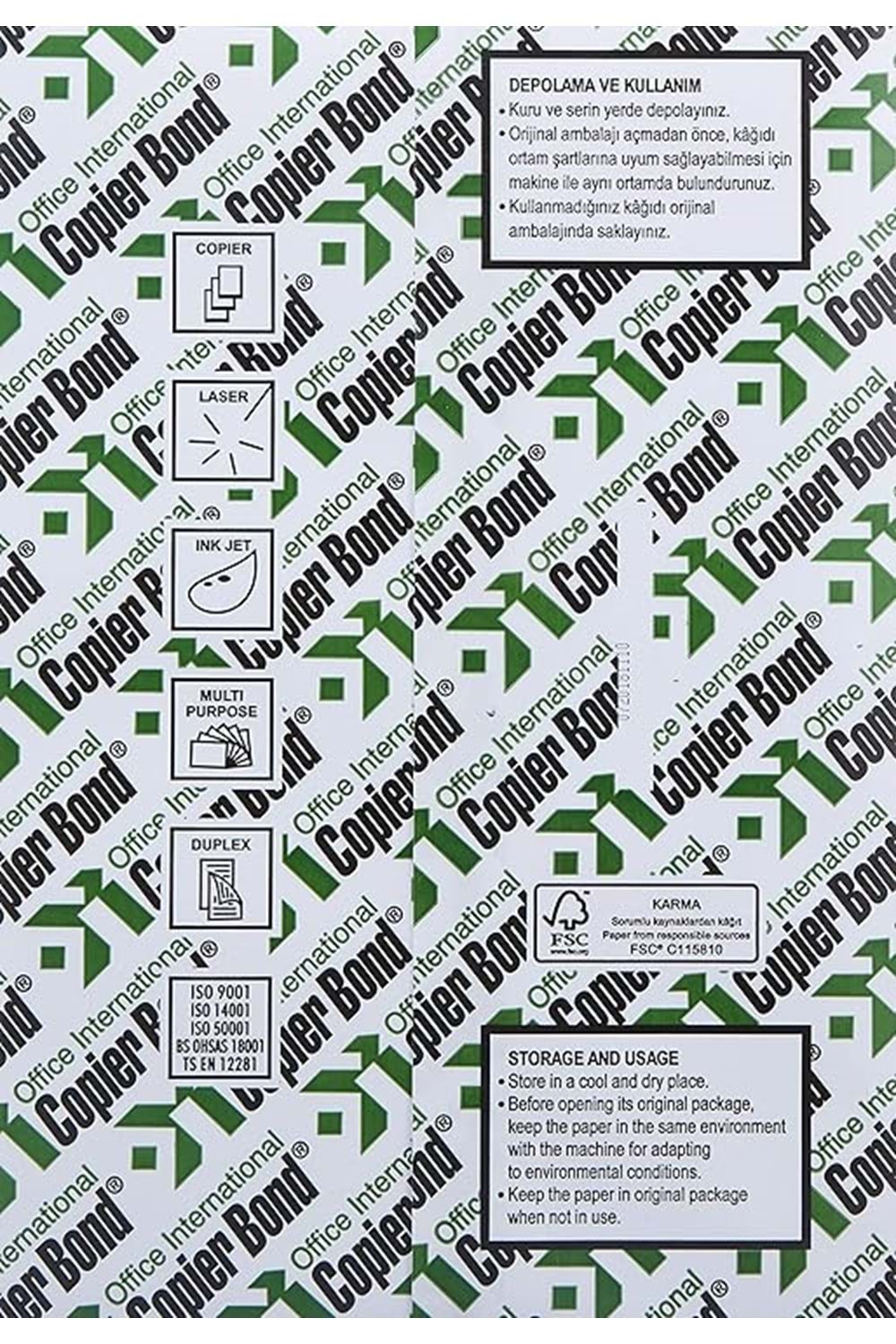 Copier Bond A4 Fotokopi Kağıdı, 210x297x500, 500 Yaprak | K380a-4