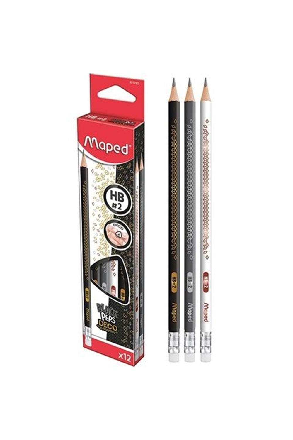 Maped Hb2 Kurşun Kalem Dereceli Silgili