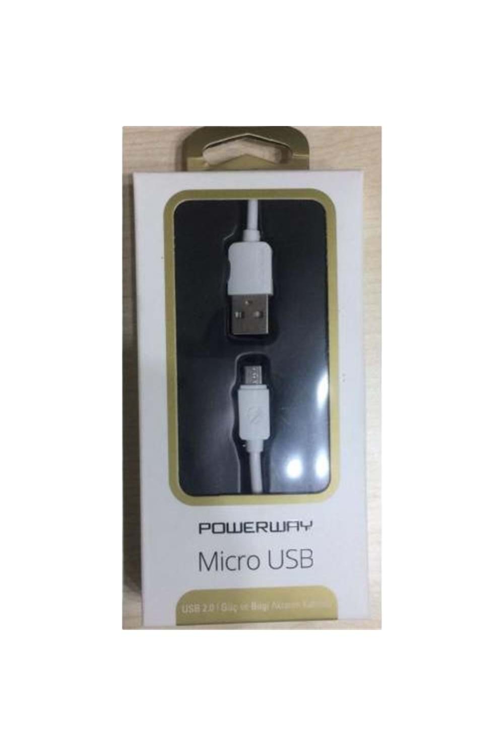 Powerway Sm03 2.a 1mt Usb Micro Şarj Kablo Kutulu Usb 2.0 Hızlı Şarj