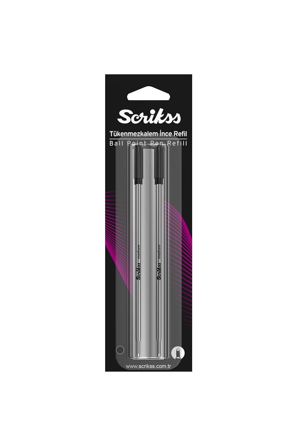 711 Slim | Tükenmez Kalem Refil Siyah 2'li Blister