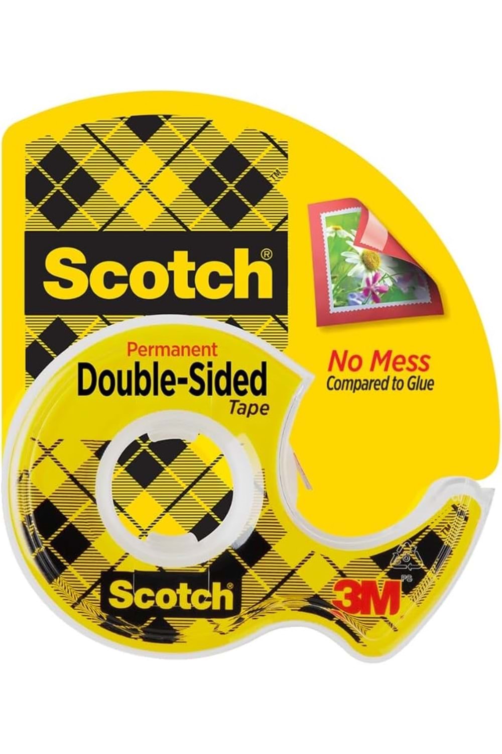 Scotch Dispenserli Çift Taraflı Astarsız Bant, Dar Genişlik, Tutma İçin Tasarlanmış, 1.28 X 250 İnç (136)