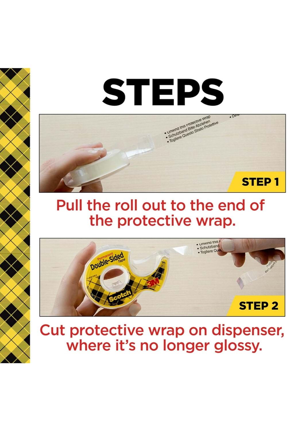 Scotch Dispenserli Çift Taraflı Astarsız Bant, Dar Genişlik, Tutma İçin Tasarlanmış, 1.28 X 250 İnç (136)