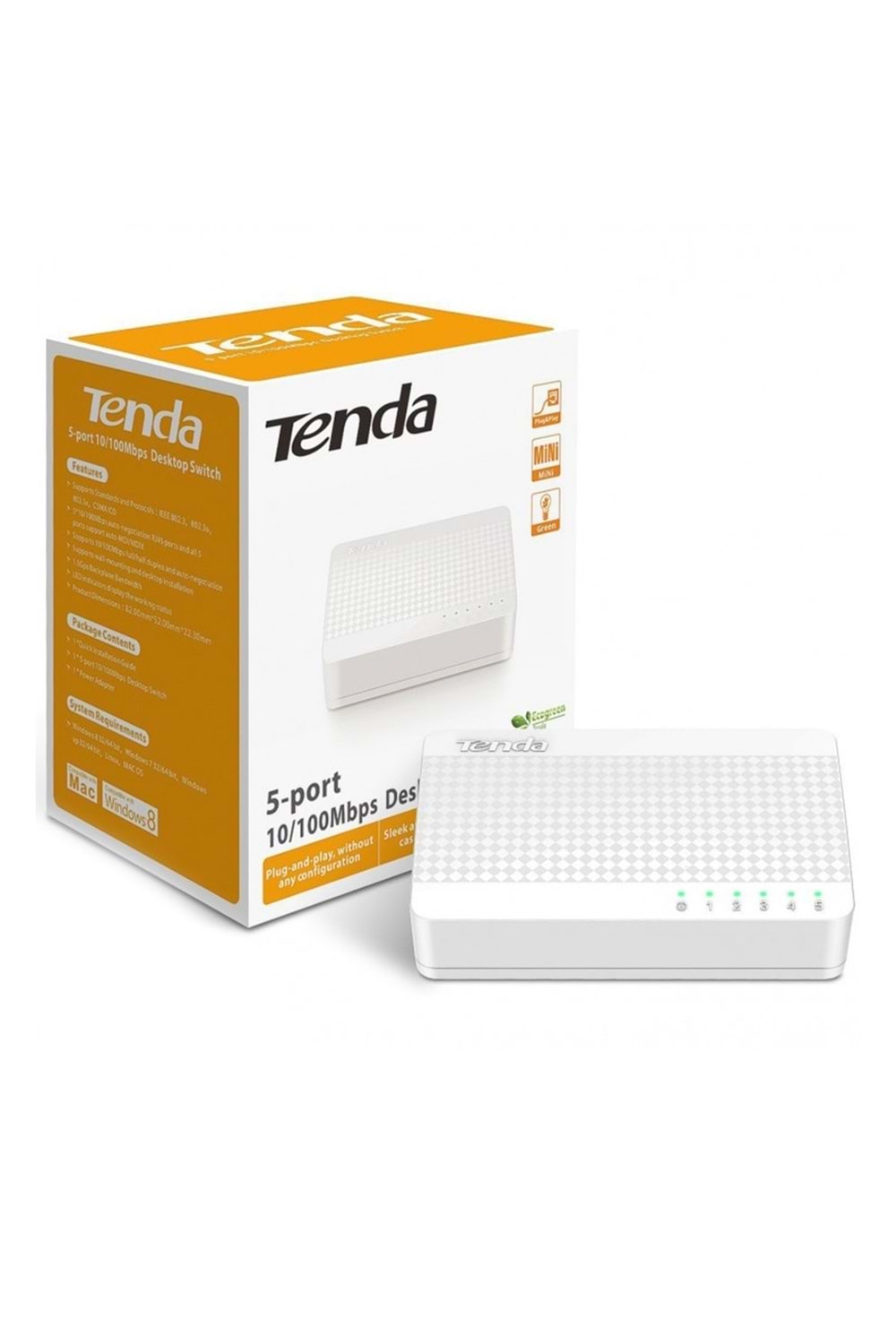 Tenda S105 5 Port 10/100 Mbps Switch Plastik Kasa