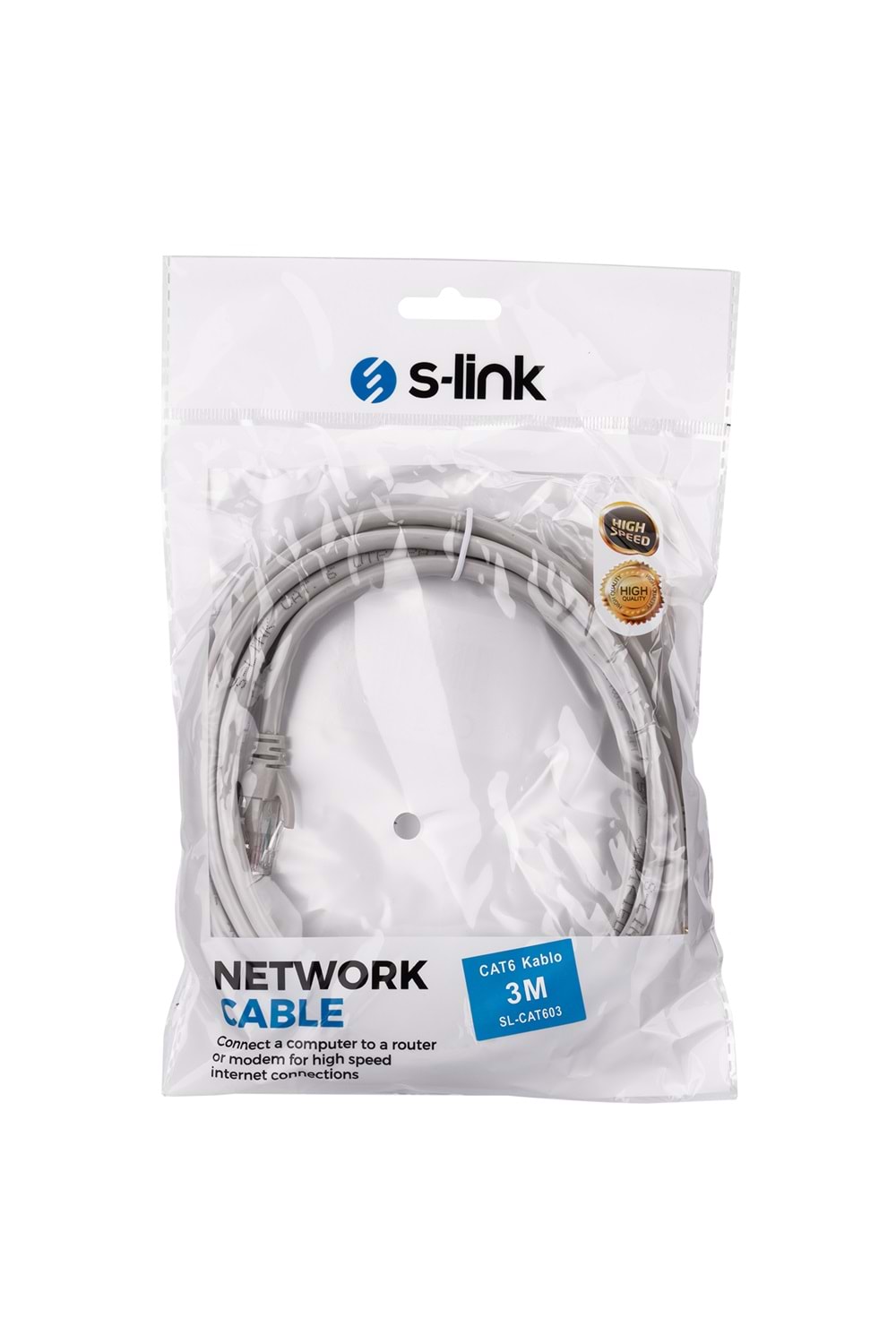 S-link Sl-cat603 Cat6 3mt Gri Utp Patch Kablo