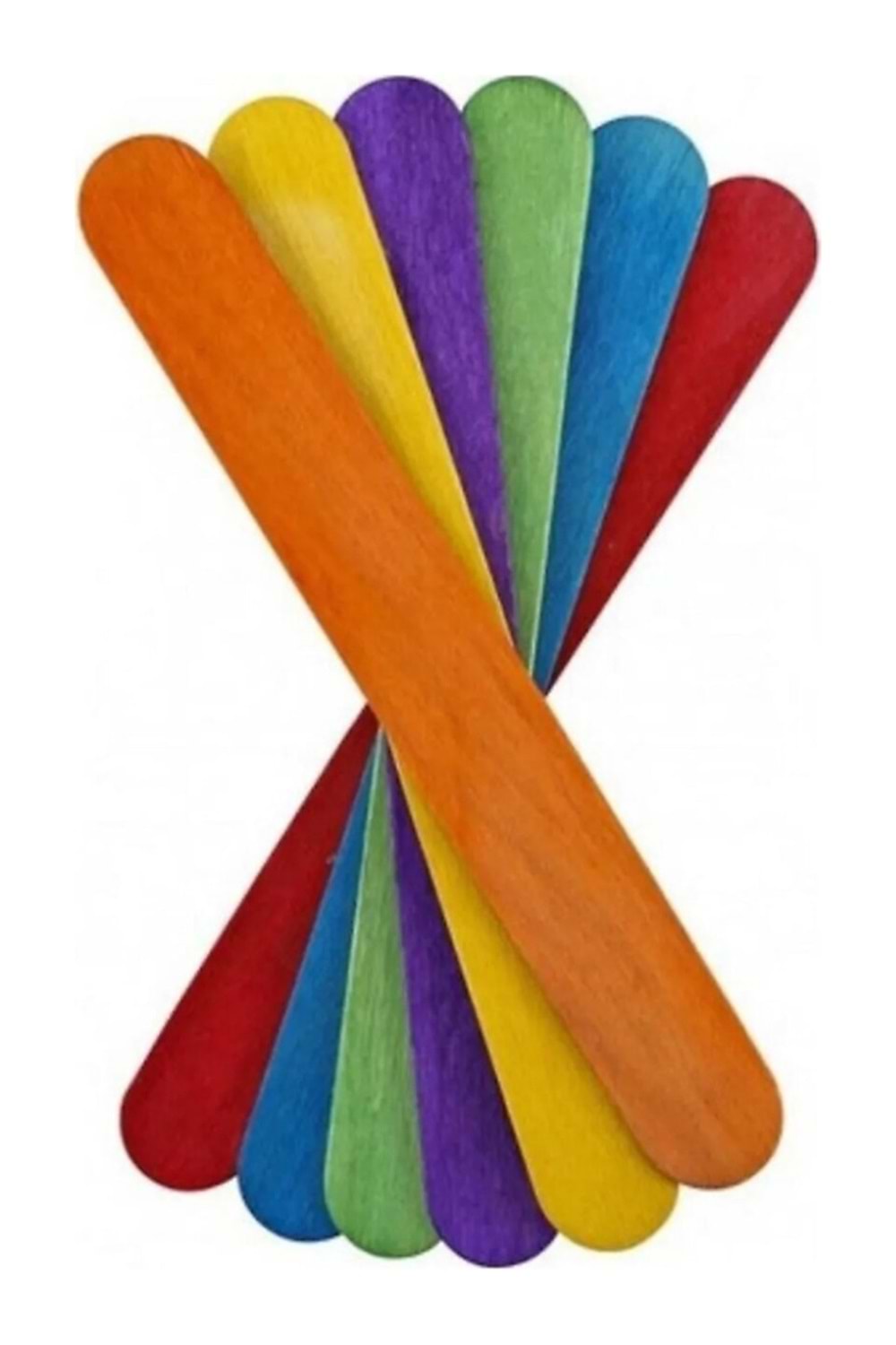 Puti Ahşap Büyük Dil Çubuğu Renkli 50 Li 4605