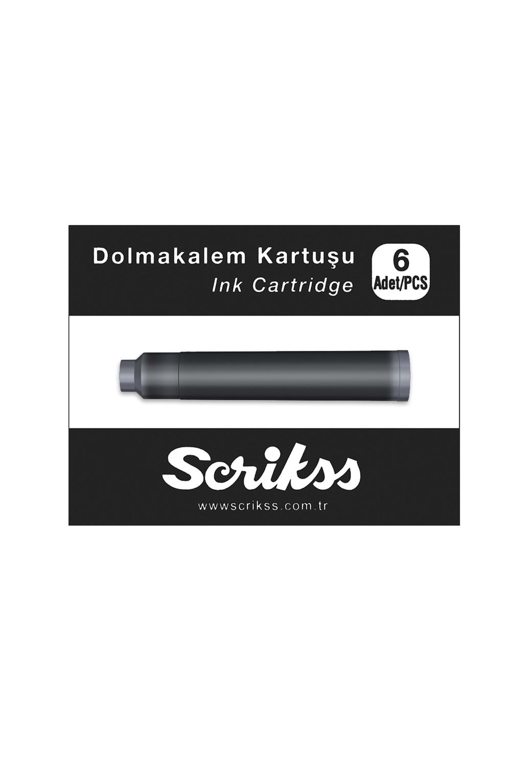 Scrikss Dolma Kalem Kartuşu 6'lı Siyah