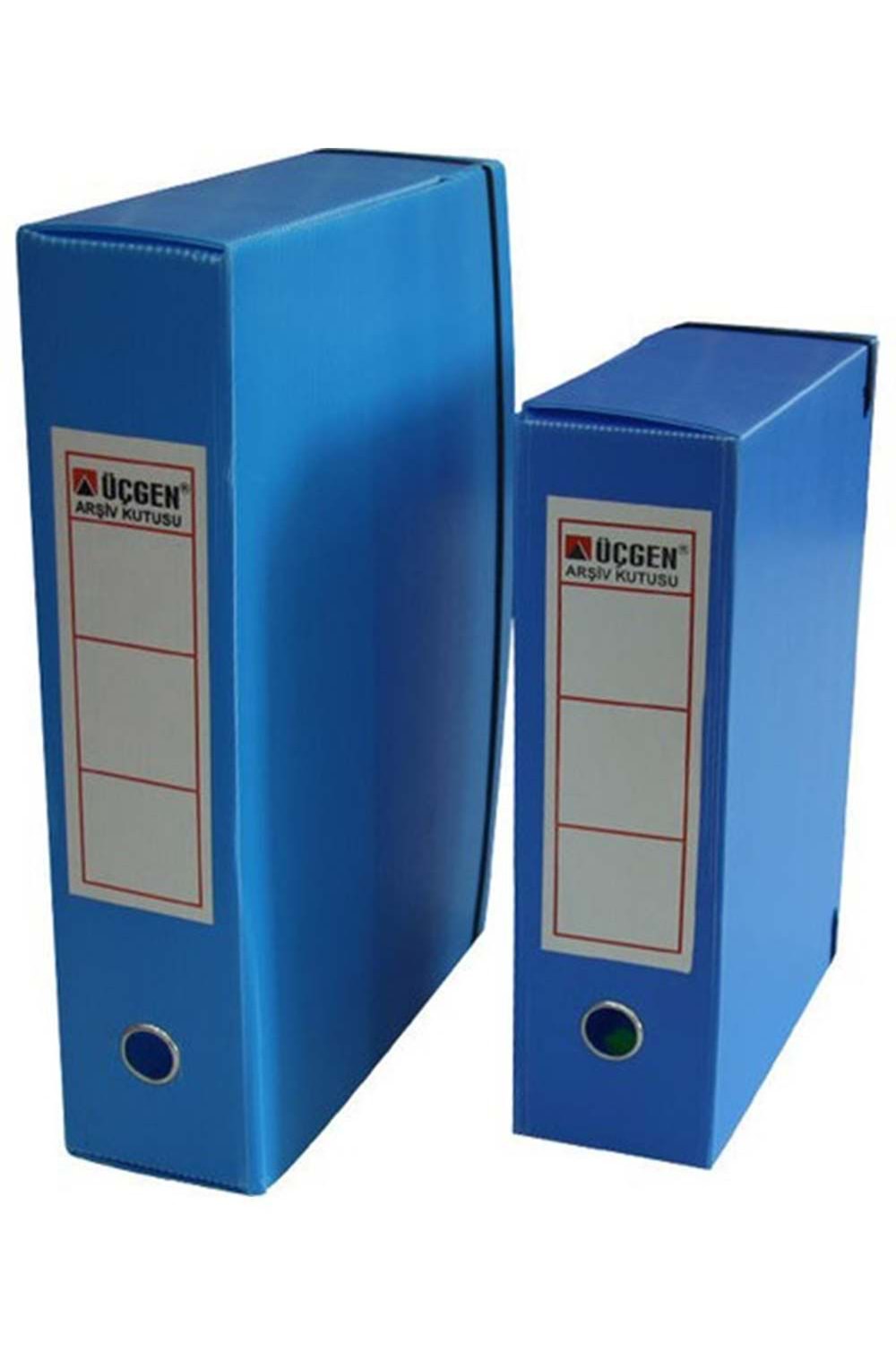 Üçgen Proje Kutusu Plastik Lastikli Geniş 24x32x9 Mavi