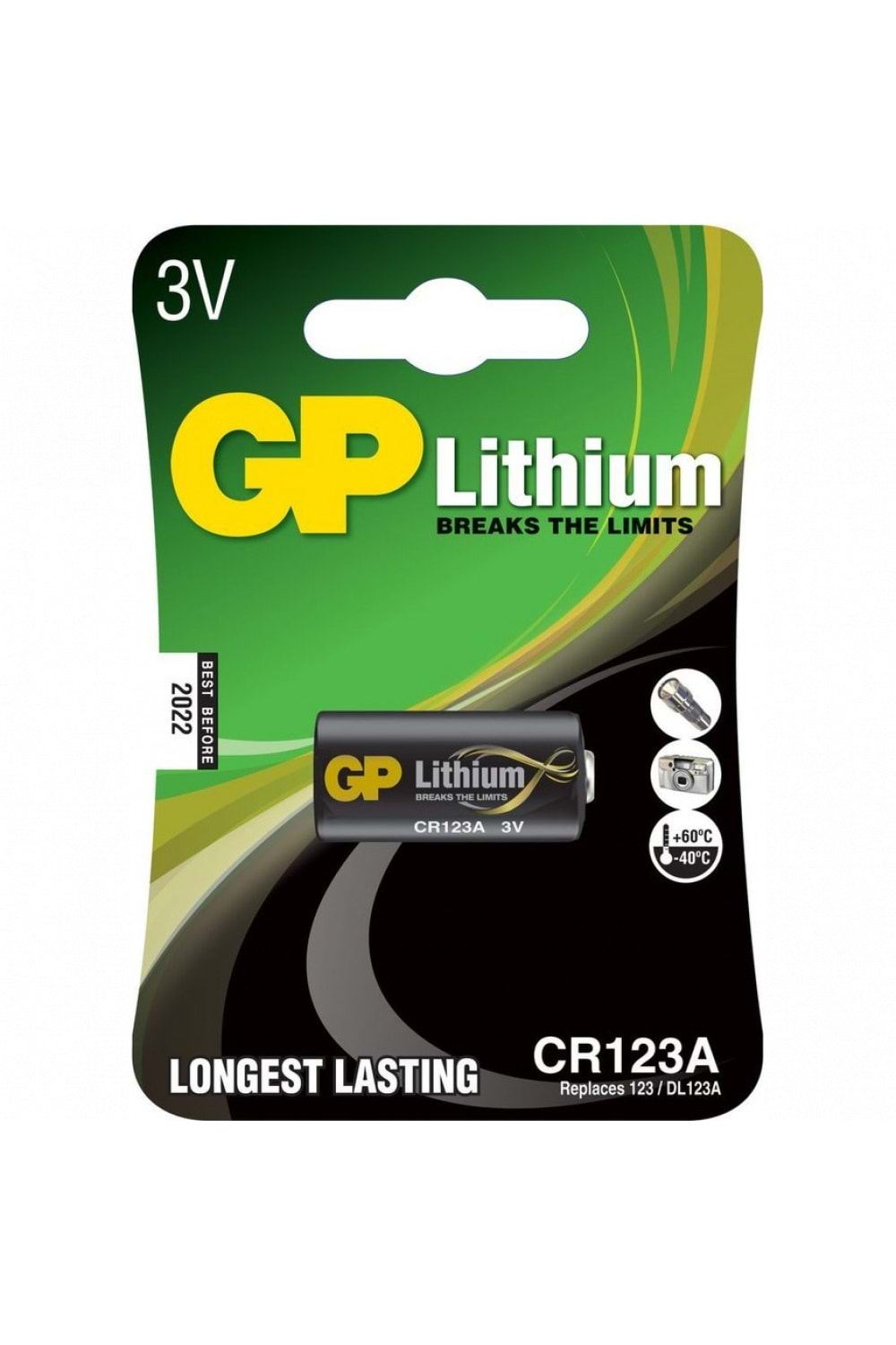 Gp Cr123a 3v Lityum Tekli Paket Pil (gpcr123a-u1) Fotoğraf Makinesi Pili