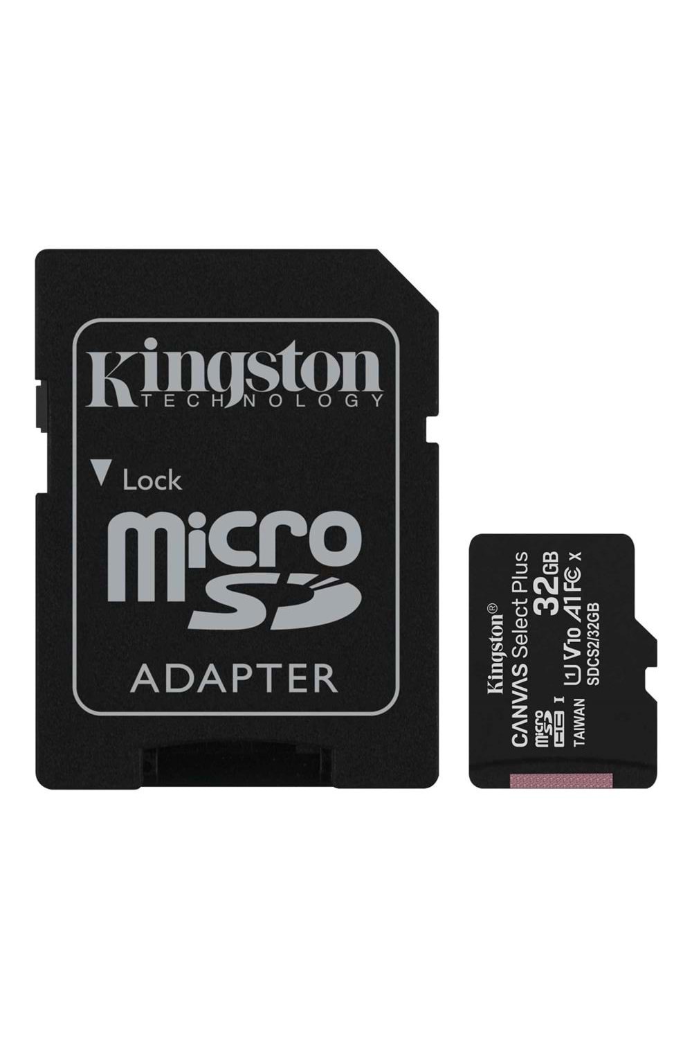 Kingston 32gb Micsdhc Canvas Select Plus 100r A1 C10 Card + Adp Hafıza Kartı | Sdcs2/32gb