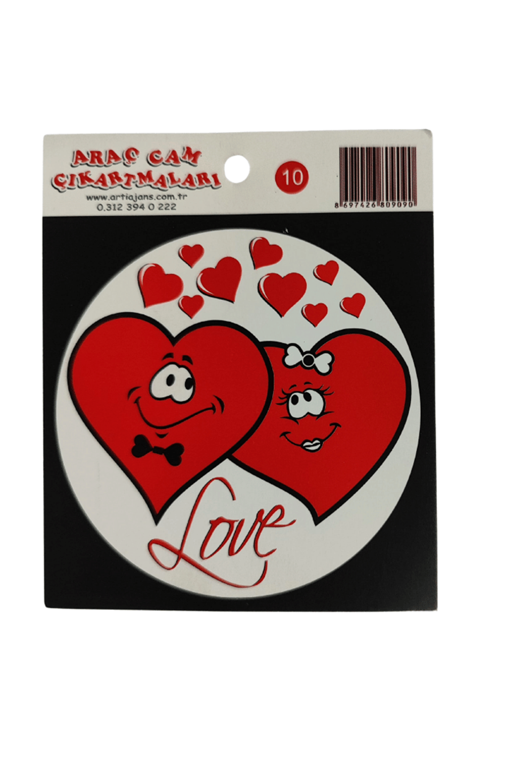 Araç Cam Çıkartma 10 (iki Kalp 