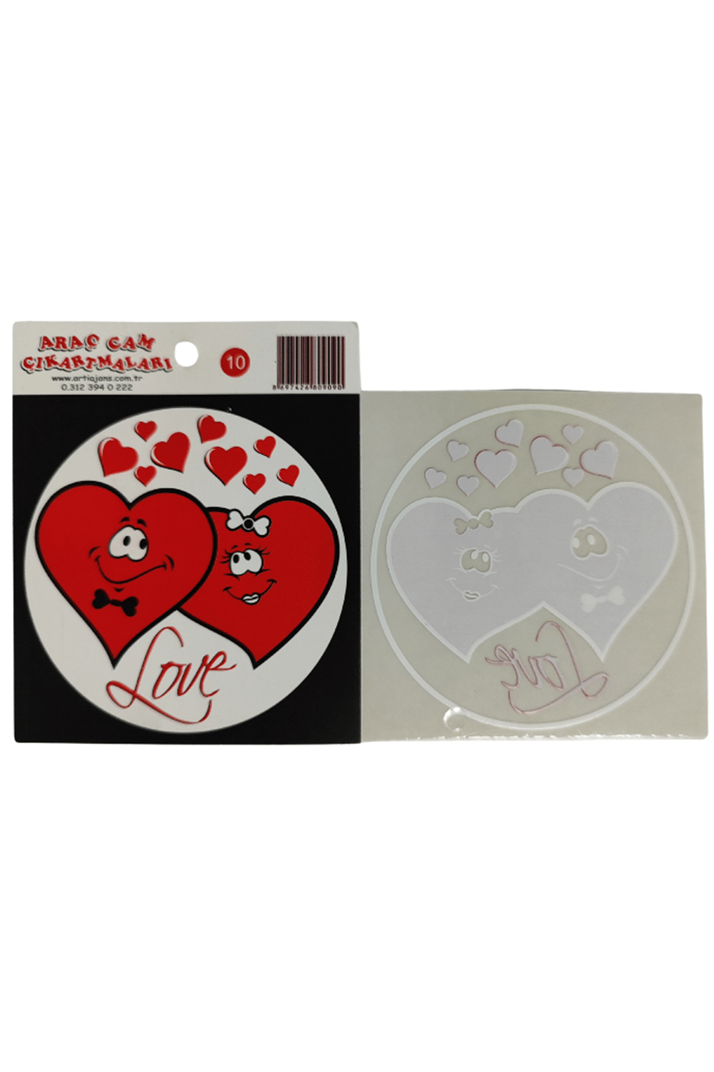 Araç Cam Çıkartma 10 (iki Kalp 