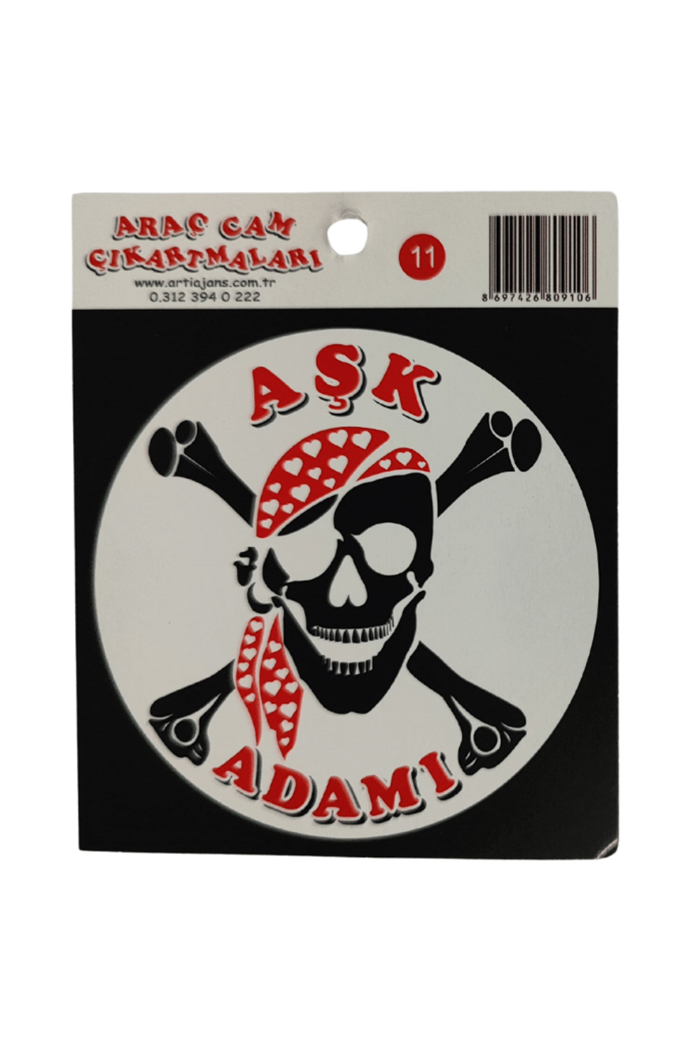 Araç Cam Çıkartma 11 (yuvarlak Kafa Tası 