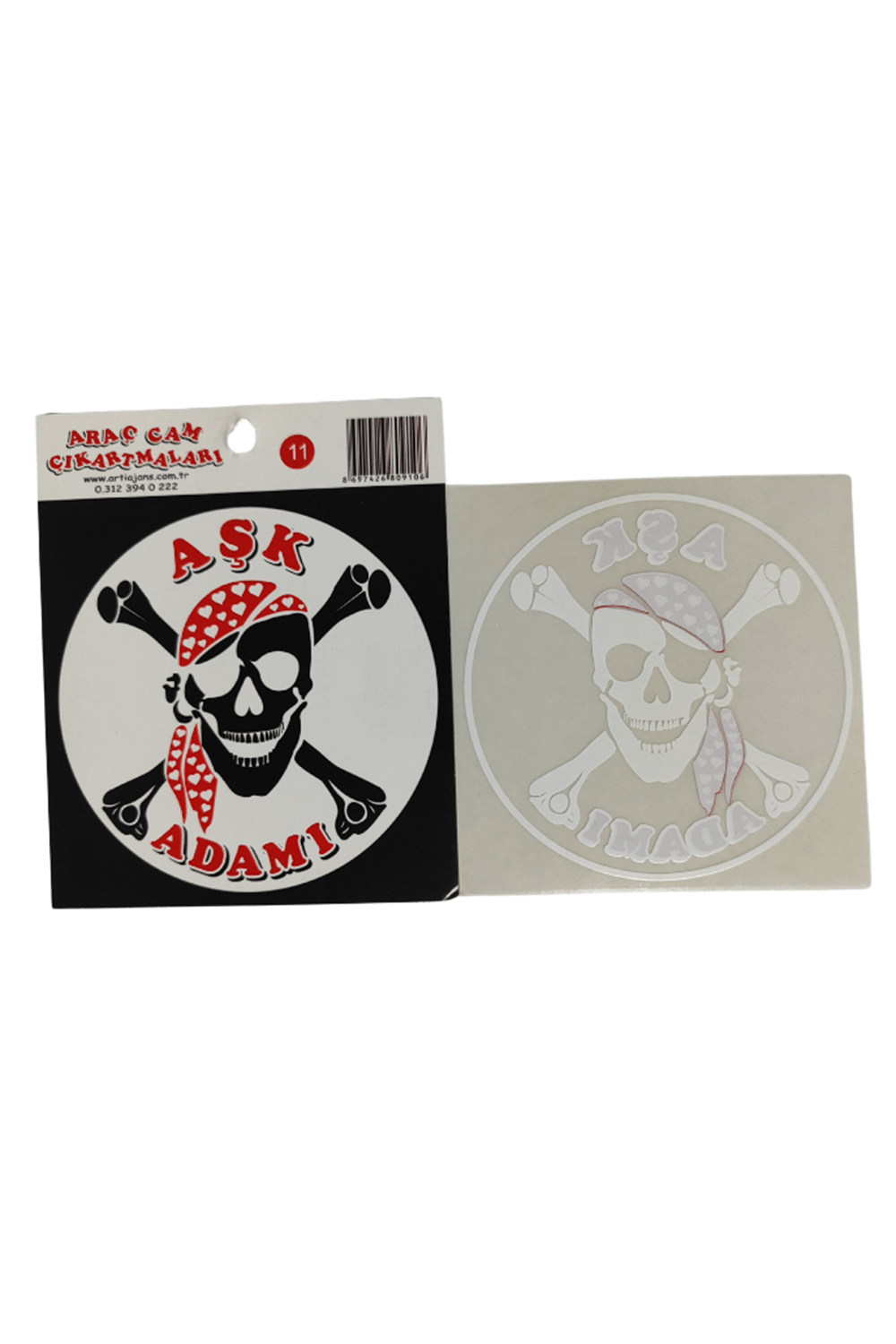 Araç Cam Çıkartma 11 (yuvarlak Kafa Tası 