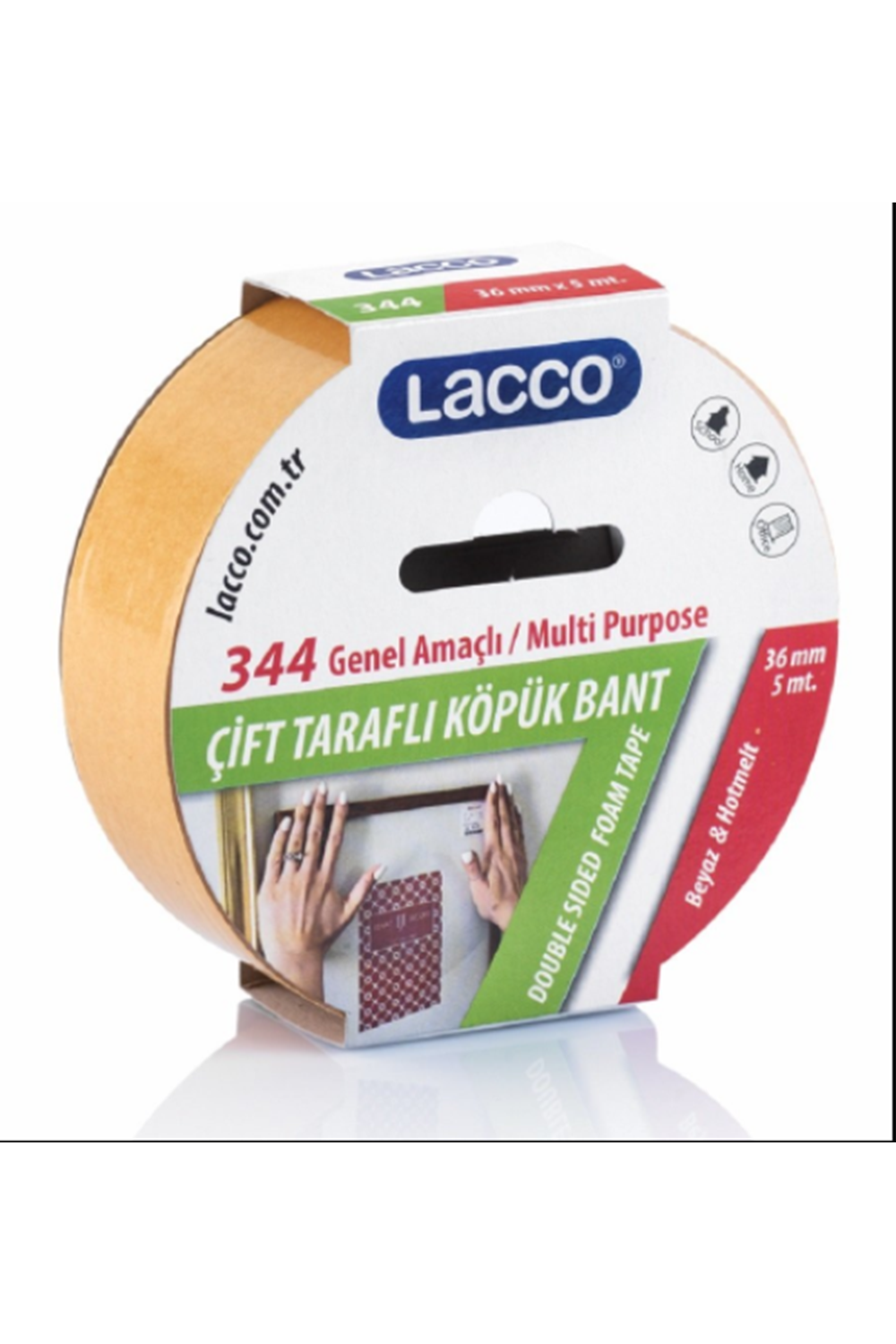 Lacco Çift Taraflı Köpük Bant 36mmx5m 344