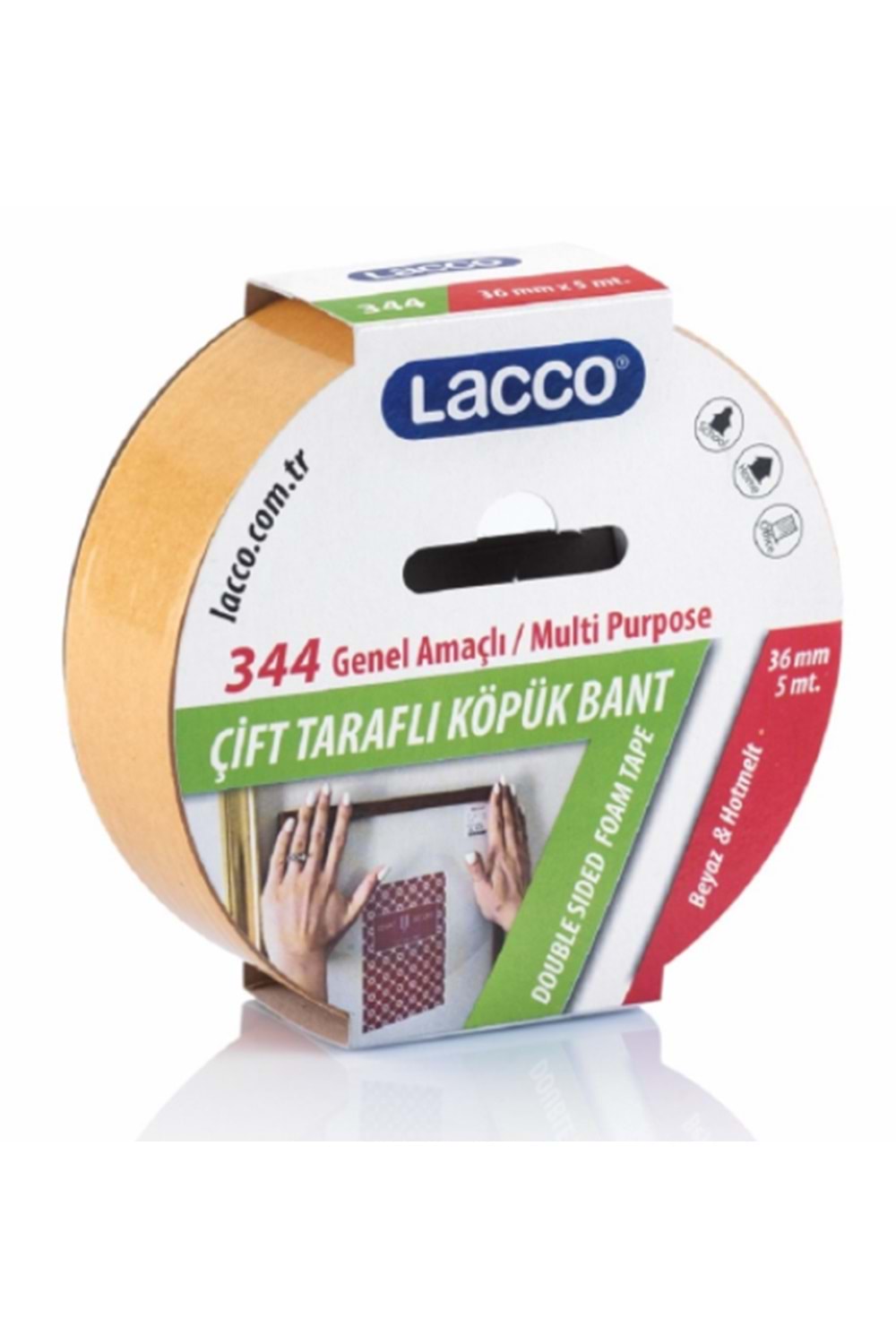 Lacco Çift Taraflı Köpük Bant 36mmx5m 344