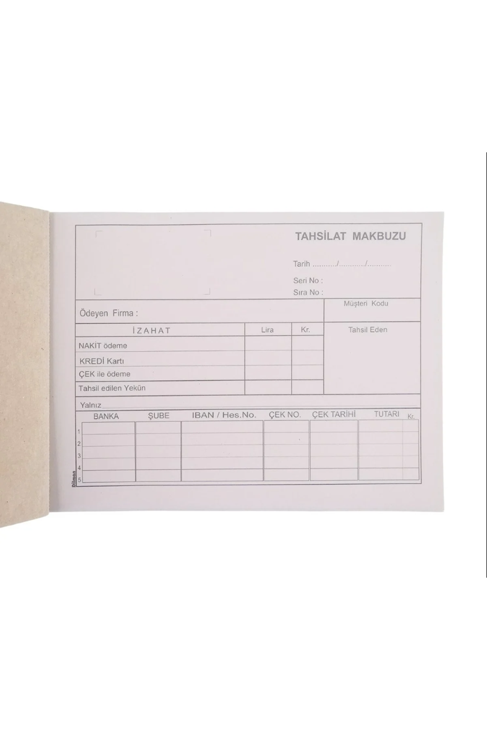 Dilman Tahsilat Makbuzu Otokopili 2n 2-50 4015