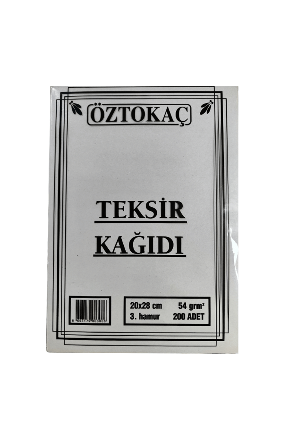 Öztokaç Teksir Kağıdı 20 X 28 Cm 3. Hamur 54 Gr 200'lü Paket