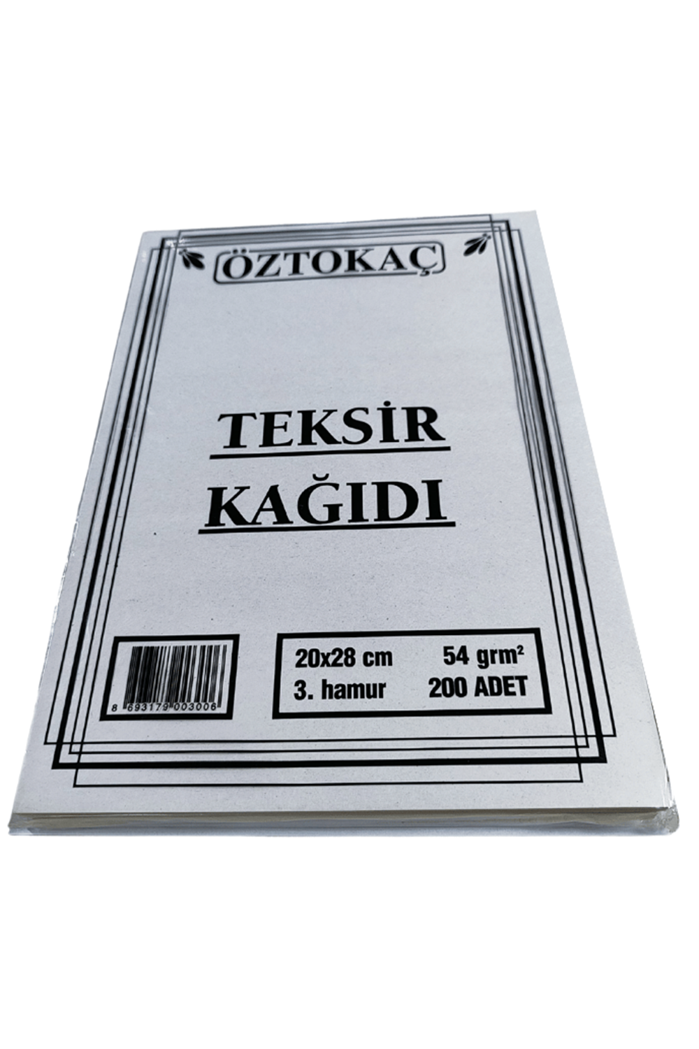 Öztokaç Teksir Kağıdı 20 X 28 Cm 3. Hamur 54 Gr 200'lü Paket