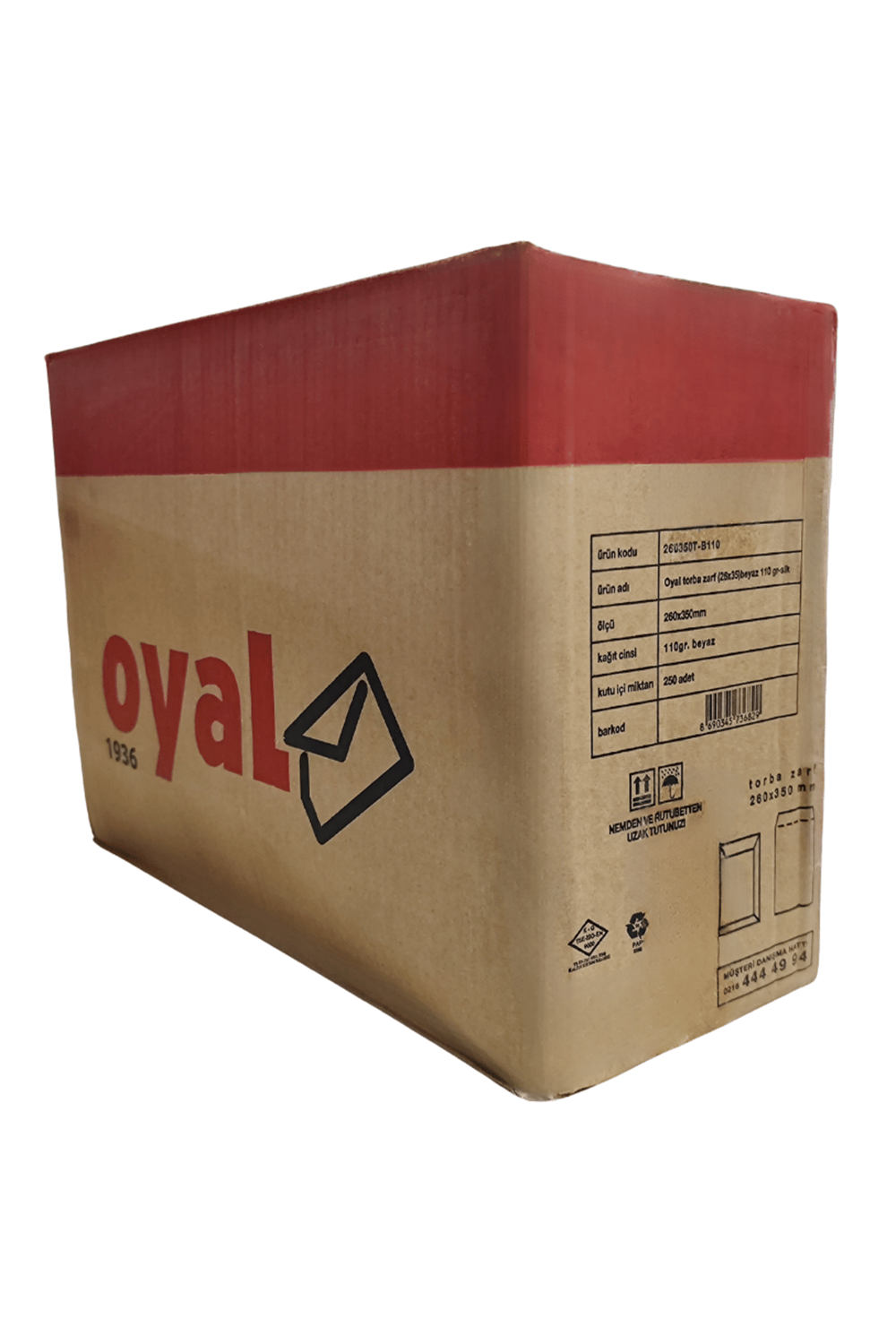 Oyal Beyaz Torba Zarf 26x35 110 Gr Silikonlu 250'li Paket