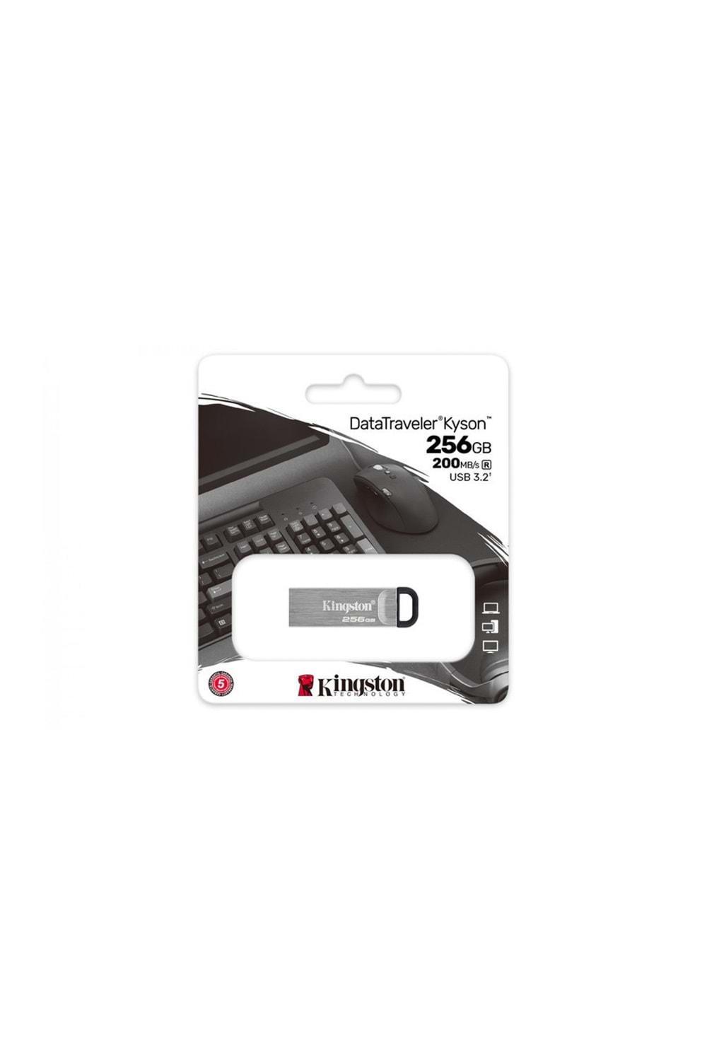 Kingston Dtkn/256gb 256gb Datatraveler Kyson 200mb/s Metal Usb 3.2 Gen 1 Flash Bellek