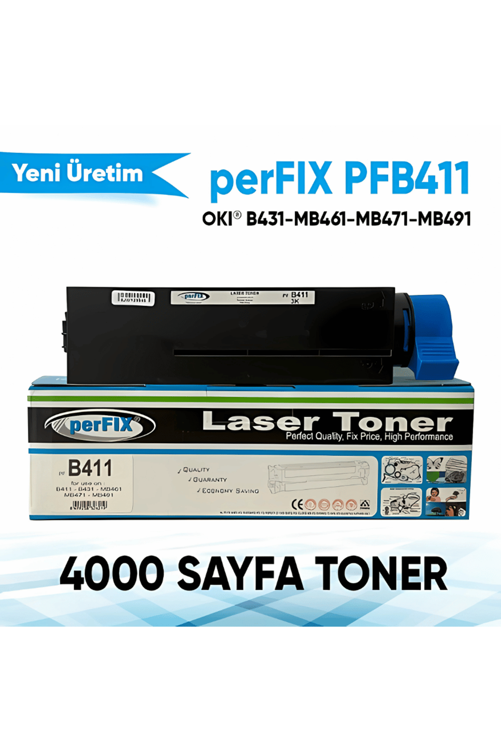 Perfix | Oki B411-b431 Muadil Siyah Toner 3,5k