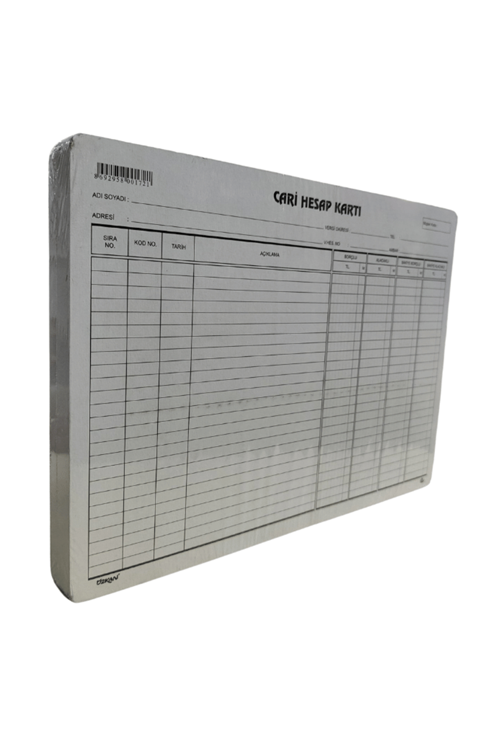 Özkan Cari Hesap Kartı Büyük Boy 100'lü Paket (yatay) | 0172