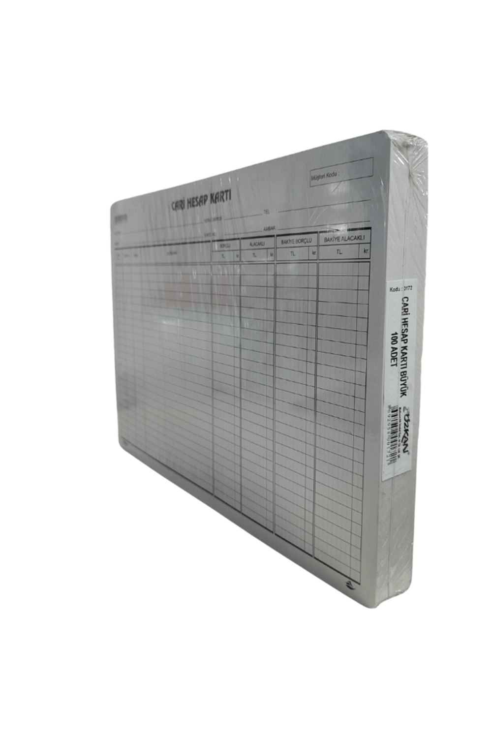 Özkan Cari Hesap Kartı Büyük Boy 100'lü Paket (yatay) | 0172