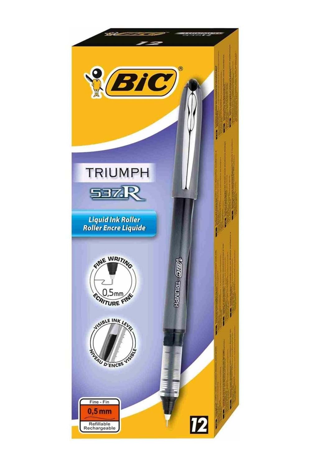 Bic Roller Kalem 537 R İğne Uç 0.5mm Siyah