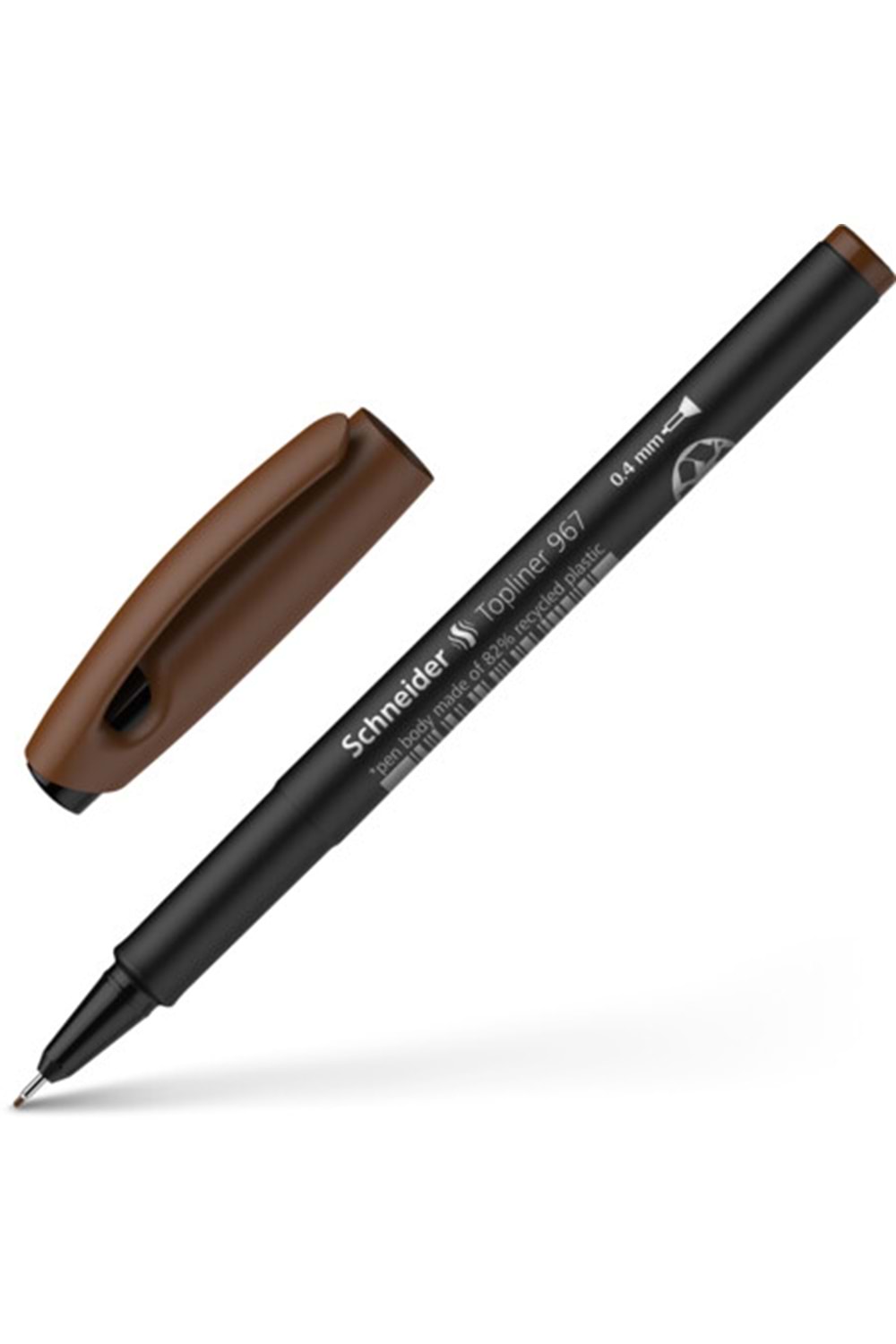 Schneider Topliner 967 | Fineliner 0,4 Mm Keçe Uçlu Kahverengi Kalem