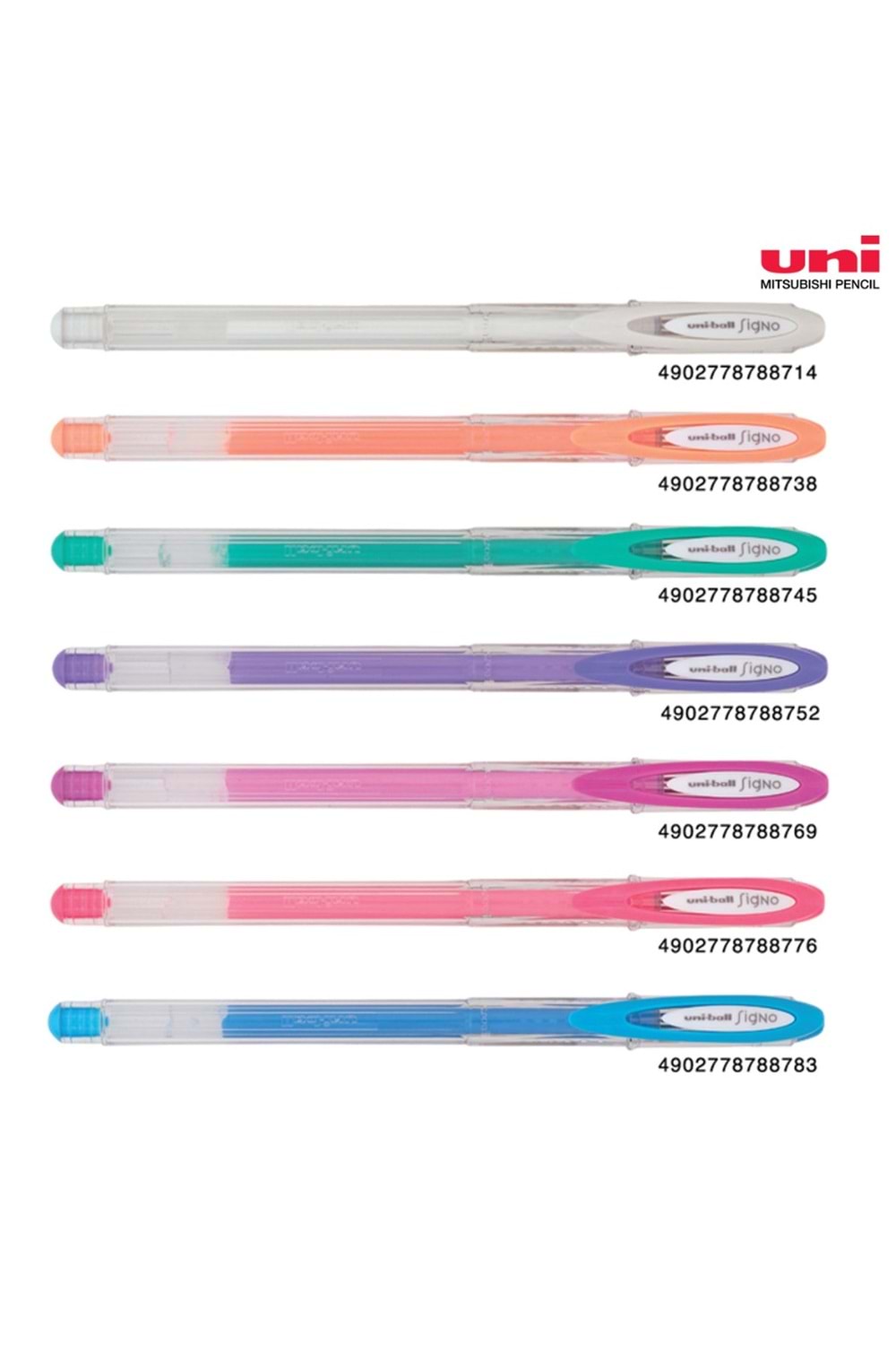 Uni-ball Roller Kalem Signo Angelic Colour Jel Bilye Uç 0.7 Mm Beyaz Um-120 Ac