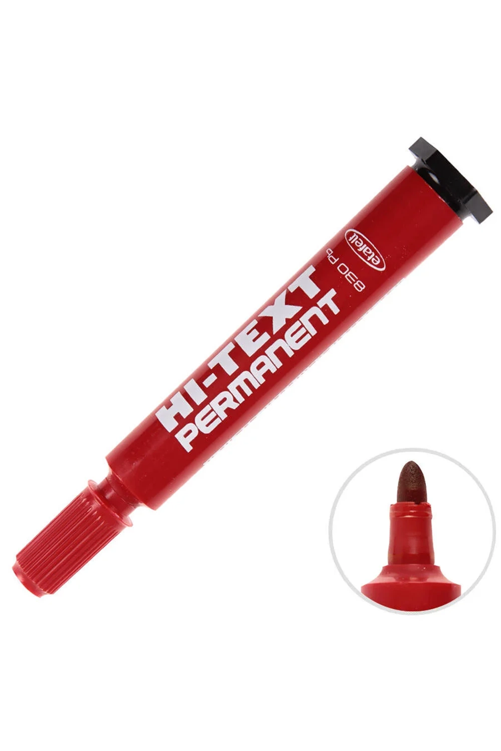 Hi-text Markör Permanent Yuvarlak Uçlu Kırmızı | 830pb