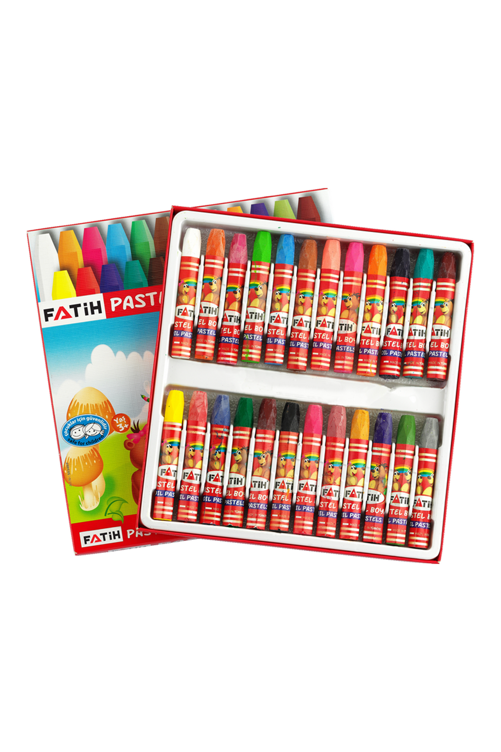 Fatih Pastel Boya Karton Kutu Köşeli 24 Renk 50340