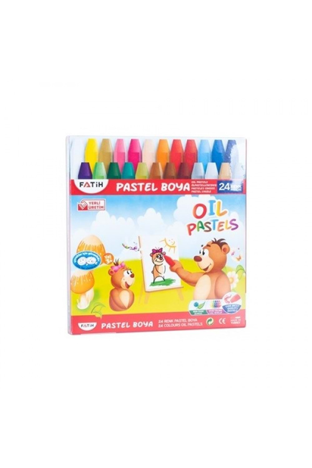 Fatih Pastel Boya Karton Kutu Köşeli 24 Renk 50340