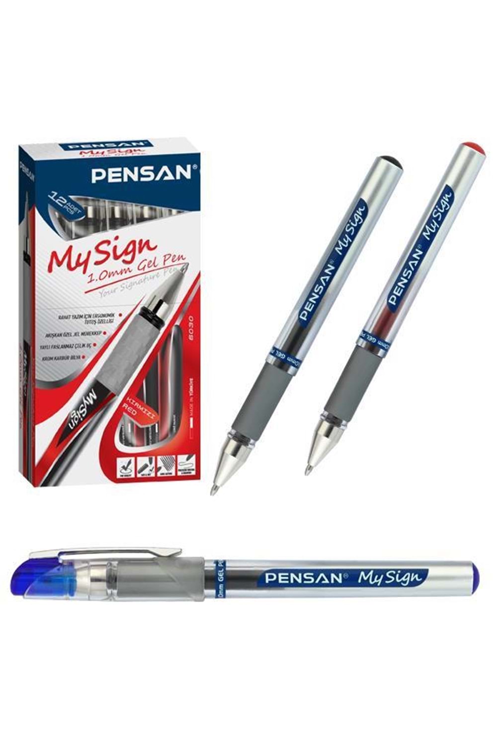 Pensan Roller Kalem My-sign Jel Bilye Uçlu İmza Kalemi 1.0 Mm Kırmızı | 6030