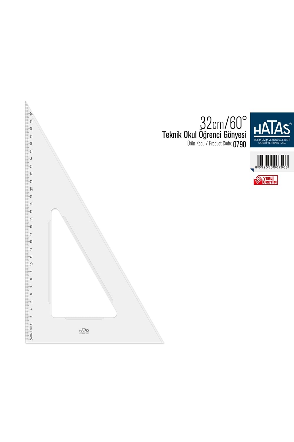 Hatas Öğrenci Gönyesi 60 Derece Plastik 32 Cm 0790