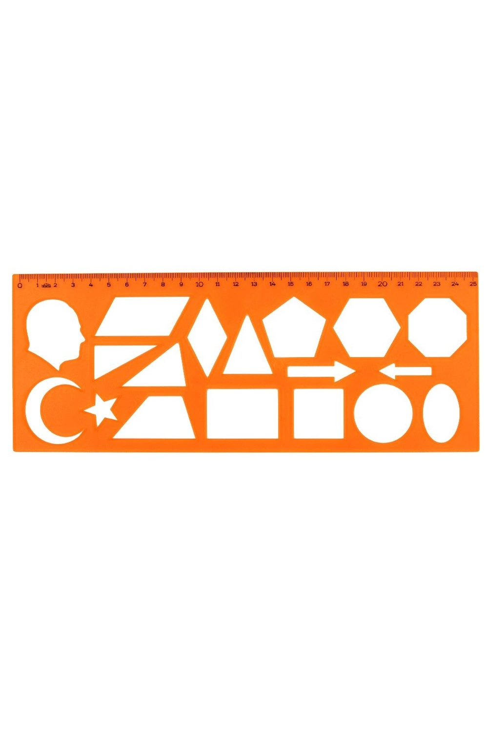 Hatas Geometrik Şablon Cetvelli Atatürklü 25 Cm 02285
