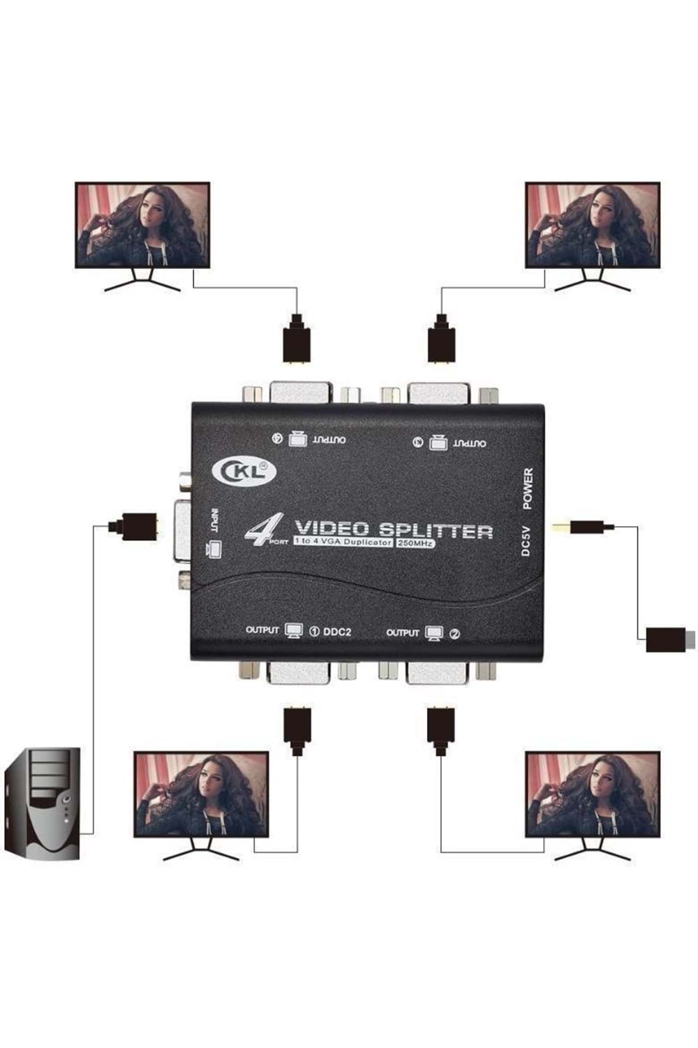 Ckl-1041u | Vga Switch Çoğaltıcı Video Splitter 4 Port