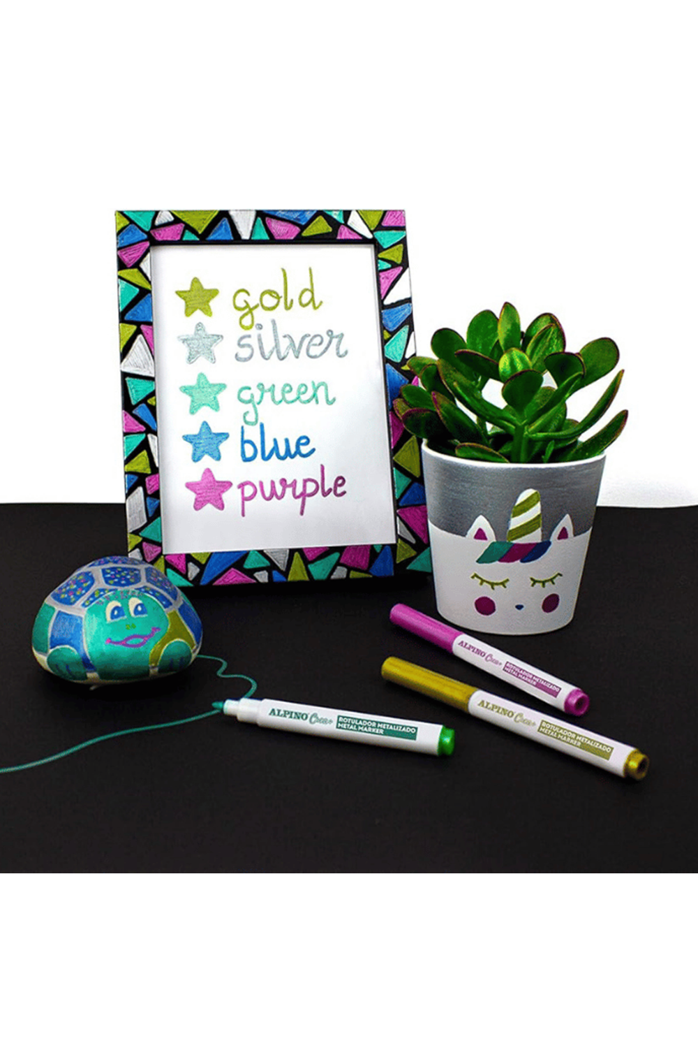 Alpino Crea Metalix Keçeli Metalik Kalem Seti 7'li Metalik Renkler | Ar 134